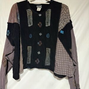 Staley gretzinger  Multicolor Patchwork Button Down Shirt